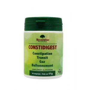 Constidigest - Laxatif Doux contre la constipation 30 comprimés Naturels - Régule le Transit Intestinal - Nettoie, Detox et Purifie le Colon - Ballonnements et gaz (EXCELDIET PHARMA, neuf)
