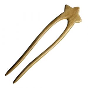 CIYODO &Eacute;pingle Cheveux Chinoise Bois U Forme de Fourche Double D&eacute;corative avec &Eacute;toiles Baguette pour Chignon Accessoire &Eacute;l&eacute;gant pour Cheveux Longs et &Eacute;pais (ChanghaiWall, neuf)