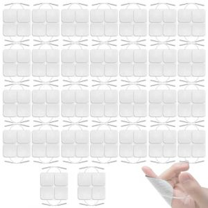 Électrodes Carrées,Universel Patch Électrostimulateur TENS EMS,TENS Patch pour Electrostimulateur Musculaire TENS EMS,Patchs Adhésifs Réutilisables,avec connexions Fil (50 * 50mm-30pc) (Poseidoneye, neuf)