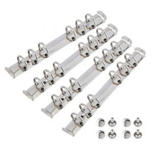SUPERFINDINGS 4 PCS Mécanisme de Reliure à Anneaux A de Classeur 2 Kit de Remplacement de Mécanisme de Cahier Clip en Fer Reliure à Anneaux avec Vis Écrous Anneaux O Peignes de Reliure Diamètre: 2.3cm (SUPERFINDINGS  FR, neuf)