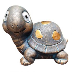 bephible Lampe solaire durable en résine synthétique durable en forme de tortue, hibou, escargot, veilleuse automatique pour décoration de jardin en plein air, tortue (Geaosl, neuf)
