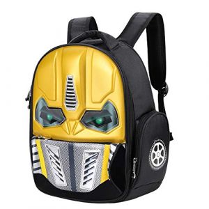 Sac à Dos Enfant 3D Transformers Sac à Dos Étanche Garçon Fille Sacoche d'écolier Lumineux Mode Créativité Sac Bandoulière en Nylon Cartable de Voyage Camping Randonnée Convient âgé de 5-10ans (LONGTENGUK, neuf)