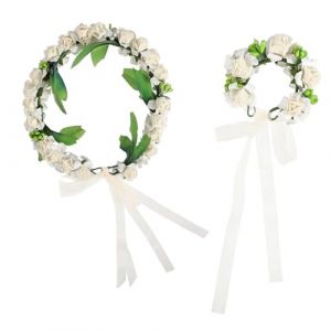 VICASKY 2pi&egrave;ces -t&ecirc;te Fleurs Artificielles Pour Femme D&eacute;coration De F&ecirc;te Couronne De Fleurs Pour Fille Accessoire Pour Photos (Micanties, neuf)