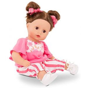 Götz 2120945 Muffin Stripe Vibes Kiss Poupée bébé 33 cm avec Yeux endormis Bruns, Cheveux Bruns et Corps Mous – Poupée à Corps Mou en Lot de 7 pièces (Götz Puppenmanufaktur Int. GmbH, neuf)