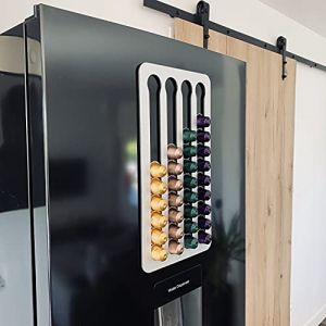 PODY&reg; &bull; Support, Rangement pour capsules, dosettes de Caf&eacute; &bull; Aimant&eacute; &bull; Compatible Nespresso Classique &bull; Aluminium composite argent&eacute; (PODY COFFEE, neuf)