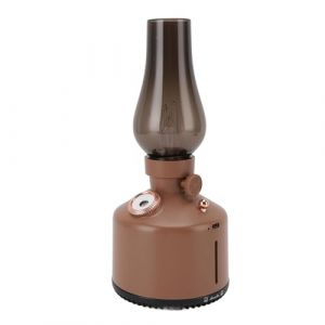 Plyisty Humidificateur &agrave; Lampe au K&eacute;ros&egrave;ne, Humidificateur &agrave; Brume Fra&icirc;che Vintage de 260 Ml avec 2 Niveaux de Brume R&eacute;glables et Veilleuse &agrave; Gradation Continue, pour la Maison, la (Caf&eacute;) (Liteerpu, neuf)