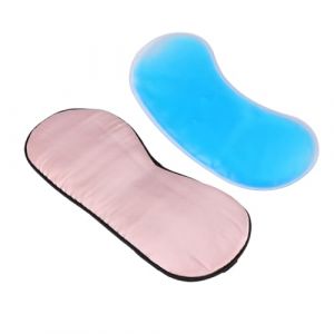 DEARMAMY des lunettes de cache-oeil d'ombrage masque de sommeil en soie masque de sommeil pour femme masque de sommeil pour hommes Œil à la soie gel rose (Liiane, neuf)