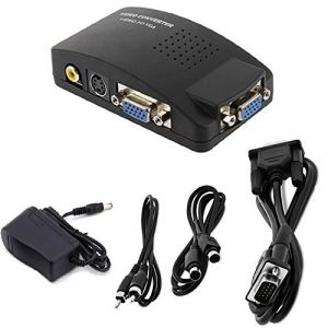 SOUTHSKY Convertisseur vid&eacute;o vers VGA New TV AV S Video RCA composite vers VGA PC Monitor Converter Box (SOUTHSKY-FR, neuf)