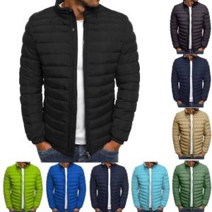 Générique Doudoune Homme Legere et Chaude Hiver Veste Chic sans Capuche Col Mao Manteaux Court Décontractée Blousons Zippée Couleur Unie avce Poches Automne Jacket 01 Noir S (TYHONEYS, neuf)