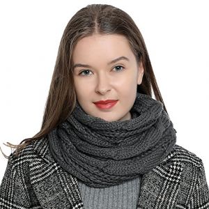 DonDon Écharpe femme hiver Écharpe tube snood Écharpe en laine Tour de Cou Cache cou - Gris (urban-styles, neuf)