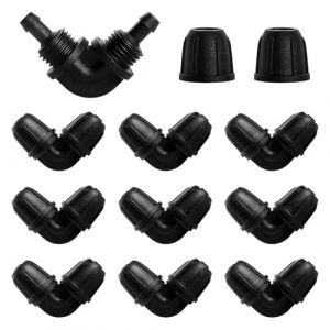 VooGenzek 10 Pi&egrave;ces 4/7 mm Raccords D'irrigation Goutte &agrave; Goutte, Adaptateur Coude D'Irrigation Goutte, Raccords D'irrigation Coud&eacute;s, Connecteur de Tuyau D'irrigation, pour Jardin, Pelouse (VooGenzek, neuf)