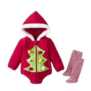 Générique Mon Premier Noel, Ensemble Noel Bebe Garcon Combinaison Pyjama Combinaison BéBé GarçOn Jumpsuit Enfants Mignon Et Outfit Cerf Vetement De Bebe Fille 0-24 Mois / 3Pcs BéBé GarçOns Filles (CQkejiGS, neuf)