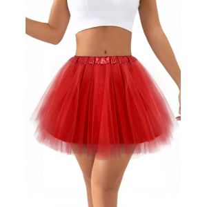 CHONGQILAO Jupe en Tulle Femme, R&eacute;tro Jupe Tulle Ballet Tutu Danse Classique, Jupes Tutu R&eacute;tro Ann&eacute;es 80, Taille &Eacute;lastique Jupette Danse Classique pour Femme pour Carnaval, Halloween, Cosplay, Danse (HB ELECTRONICS LIMITED, neuf)