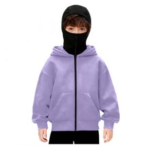 Veste Cagoule Enfant Gar&ccedil;ons Filles Pull Cagoule avec Masque Balaclava Zip Hoodie Sweat &agrave; Capuche Anti-Vent D&eacute;contract&eacute; Blouson Automne et Hiver Chaud pour Sports de Plein Air V&eacute;lo Manteau (♛. ThriVE (✈5-10 jours d&eacute;lai de livraison✈), neuf)