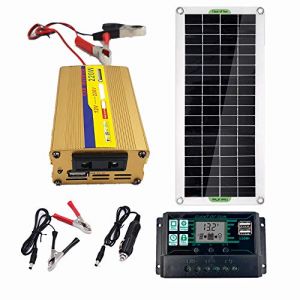 XINRISHENG Système d'alimentation Solaire 220V 30W 60A Contrôleur Panneau Solaire Chargeur de Batterie 220W Kit USB inverti (YangGuangZhaoMing, neuf)