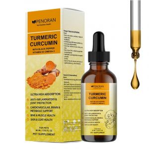 Gouttes de curcumine et de Curcuma pour Chiens &acirc;g&eacute;s et Travailleurs: mobilit&eacute; et flexibilit&eacute; articulaires, r&eacute;cup&eacute;ration de la Douleur, digestif, Foie, os, Muscle, Peau, Pelage - Meilleure Absorption (Penoran, neuf)