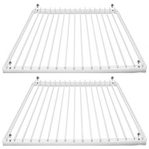 SPARES2GO Lot de 2 &eacute;tag&egrave;res universelles r&eacute;glables pour r&eacute;frig&eacute;rateur cong&eacute;lateur Rev&ecirc;tement plastique Blanc Taille L 425 mm &ndash; 670 mm x 320 mm (SPARES-2-GO, neuf)
