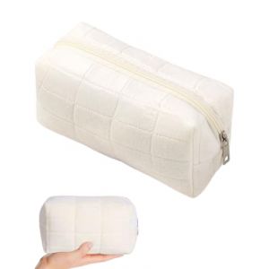 TPZORJX Trousse de Maquillage Organiseur de Maquillage Trousse de Toilette de Voyage Pochette de Soins de la Peau Petit Sac &Agrave; Main Moelleux Collection de Maquillage de Voyage Beaut&eacute; - Blanc (Sunlaxy OU, neuf)