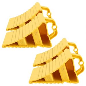 VIDETOL Lot de 4 cales de roue en plastique pour remorque de camping-car avec poignée - Cales de frein pour remorque, voiture, camping-car (VIDETOL, neuf)