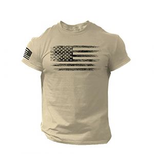 Tee Shirt Homme Drapeau Americain Manches Courtes Et Col Rond T Shirt Musculation Printemps Et été Casual Shirt Tops Elégant et Chic Imprimé Rétro Tshirt Homme Marque Soldes (sutelang lurryly (7-15 jours de livraison), neuf)