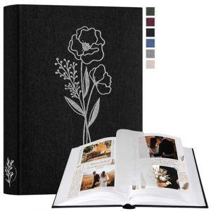 Lanpn Album Photo Scrapbooking, Petit Lin DIY Album 60 Pages Blanches Avec S&eacute;parateurs de Cellophane, Pour Photos 9x13cm 10x15cm 13x18cm (Noir, 19x27 cm) (BILLIONRVL, neuf)