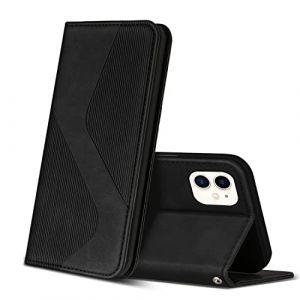 ZONNAVI Coque pour iPhone 12 Mini, Premium Étui Housse en Cuir de Protection avec [Emplacements Cartes] [Magnetique], Clapet Folio Portefeuille pour iPhone 12 Mini (Noir) (ZONNAVI, neuf)