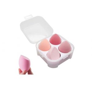 Xuxuejing Lot de 4 &eacute;ponges de maquillage &agrave; usage sec et humide avec bo&icirc;te porte-&oelig;ufs (qinghemingbaihuodian, neuf)