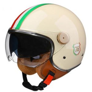 Casque Ouvert Moto 3/4, Casque Unisexe-Adulte Ouvert avec Double Visière Solaire, Demi-Casque Moto Modulable Style Rétro Vintage Approuvé Dot/ECE (zyhanghogn, neuf)