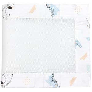 TupTam Barreaux Protection Filet Tour de Lit B&eacute;b&eacute; Mesh 3D Pack de 2 pi&egrave;ces, Animaux Bleus, env. 128 x 30 cm (pour lit d'enfant 140x70) (LotteStyle, neuf)