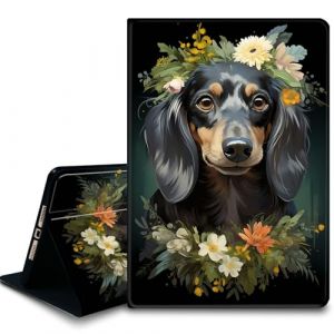 Bxgolkgd Étui pour tablette Kindle Paperwhite 2024 (12e génération) et Kindle Colorsoft Signature Edition 7" avec fonction veille/réveil automatique, motif teckel (BXGOLKGD, neuf)