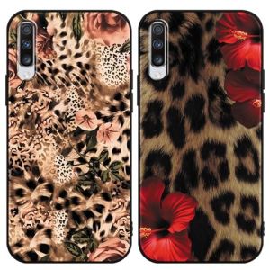 Vxinvnoi 2 Pi&egrave;ces Coque pour Samsung Galaxy A50 / A30S / A50s 6,4", &Eacute;tui Souple TPU Aesthetic Motif Paillette Dessin Fine Silicone Housse de Antichoc Anti-Rayures Fille Cover, L&eacute;opard et Fleurs (FuLeiDashabShop, neuf)
