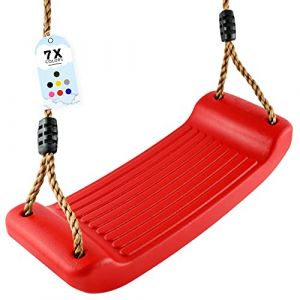 GO!elements Balançoire de Jardin, pour Enfants, montable à l'intérieur et à l'extérieur, dotée d’Un siège à Bascule, Hauteur réglable, antidérapant, Couleur: Rouge (BEYOUND.shop, neuf)