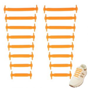 SUBAUM No Tie Lacets Chaussures pour Adultes et Enfants,Lacet en Silicone Élastiques Sans Nœud,Facile Lacets Sans Laçage pour Baskets,Chaussures de Running,Sneakers et Bottes,Orange (SUBAUM, neuf)