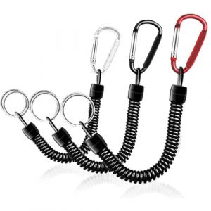 JEYORZY 3 pcs Porte-Clés à Ressort à Spirale, Porte-clés Spirale élastique, Corde de Pêche en Spirale, Porte-Clés En Spirale, Porte Clef Avec Mousqueton, Porte Clé Spirale De Pêche, Lanière à Ressort (Wacicy EU, neuf)