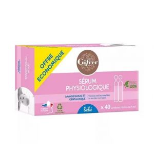 Sérum Physiologique Bébé Petit Enfant 40 Unidoses De 5 Ml lot de 5 boites (pharmacie de la gare, neuf)