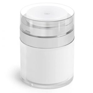 HOTUT Flacon Pompe sans Air,1PCS 50ML Pot à Pompe Airless Contenant Cosmétique Vide Plastiquepour Maquillage Crème Échantillons Poudre,Pot de Crème de Voyage est Très Sûr et Pratique (AomigEU, neuf)