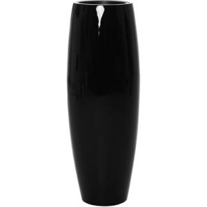 VIVANNO Jardinière Vase de Sol en Fibre de Verre Magnum Noir Brillant - 100x29 (AE Trade, neuf)
