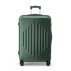 LEADZM Valise Cabine Rigide en ABS Léger, 4 roulettes Spinner, Coins Renforcés, Serrure à Combinaison, ABS avec Coins Renforcés - Bagage Cabine/Soute - Vert Foncé, M/55cm (VICTOPV, neuf)