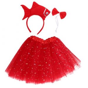 Ipetboom 1 Ensemble De Jupes -Tête En Forme De Poisson De Mer Jupes En Forme De Poisson Doré Décorations De Fête Avec Animaux De L'Océan Bandeaux D'Animaux Pour Enfants (Cowan Micro, neuf)