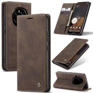 Cracedily Coque pour Honor Magic 7 Pro Pochette, Etui Protection Housse Premium en Cuir PU, Etui &agrave; Rabat Pochette de Portefeuille &Eacute;tui pour Magic 7 Pro Case, Caf&eacute; (Cracedily, neuf)