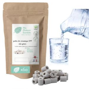 Ma Maison Durable | X60 Perles de Céramique EM® Grises | Filtre Purificateur 100% naturel Eau du Robinet| Billes de filtration naturelle Chlore Calcaire| Pour Pichet Carafe Gourde Fontaine Bouilloire (Ma Maison Durable, neuf)