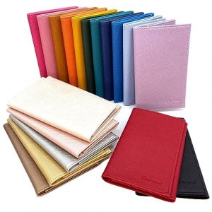 Charmoni - Etui Pochette Porte Papier Voiture 3 Plis - Pochette Carte Grise permis de Conduire pi&egrave;ce d'identit&eacute; Assurance - Cuir Vachette - 9 cm X 14,5 cm (Bleu Canard) (Charmoni, neuf)