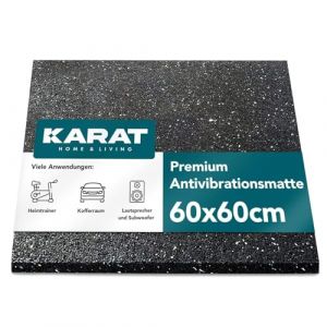 KARAT Tapis anti-vibration 60 x 60 cm, 3 mm d'épaisseur, tapis anti-vibration découpable, pour machine à laver et sèche-linge, tapis en caoutchouc, tapis d'insonorisation, tapis en caoutchouc (MEISTEREI, neuf)