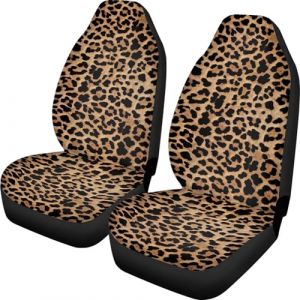 UNICEU Lot de 2 Housses de si&egrave;ge de Voiture Tendance l&eacute;opard Marron Motif gu&eacute;pard Sauvage pour Voiture, berline, SUV (周口简汇商贸有限公司, neuf)