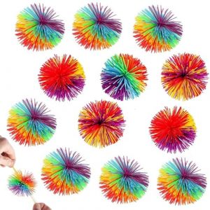 12 Pi&egrave;ces Boules Stringy De Singe Balle en Silicone Multicolore Boules &agrave; Fils Balle en Silicone Color&eacute;e Boules D&eacute;compression Th&eacute;rapie Jouets pour Jouets Adultes (YARUJING, neuf)