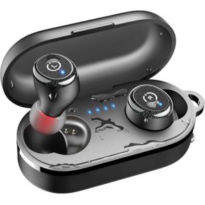 TOZO T10 Ecouteur Bluetooth sans Fil avec Bluetooth 5.0 IPX8 &Eacute;tanche &Eacute;couteur &eacute;tui de bo&icirc;tier de charge avec Micro Casque int&eacute;gr&eacute; Premium Deep Bass pour Sport noir (Hennus EU, neuf)