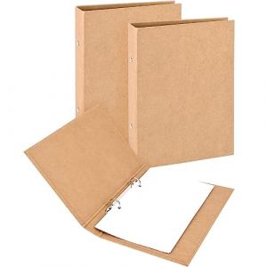 Juwacoo Lot de 2 classeurs &agrave; anneaux A5, couverture en papier kraft, classeur &agrave; anneaux DIN A5, papier kraft &agrave; 2 anneaux, dossier rechargeable pour &eacute;cole, bureau, 23,5 x 17,6 cm (QuentnStowe, neuf)