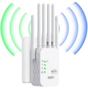 Répéteur WiFi,Amplificateur WiFi,repeteur WiFi Puissant avec 6 Antennes Puissantes,2 Ports LAN,Mode Répéteur & Routeur & AP,repeteur WiFi Exterieur Couverture WiFi de 300 m²,Facile à Installer (dijiete, neuf)