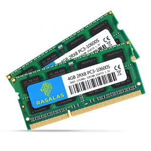 Rasalas 8GB Kit (2X4GB) PC3-10600 DDR3 1333mhz Sodimm 204-Pin 1.5V CL9 1.5V d'ordinateur Portable Mémoire RAM Upgrade (Rasalas-uk, neuf)