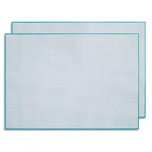 Lot de 2 sous-mains en papier millimétré pour écrire et esquisser I à déchirer I Papier mathématique I Bureau et école I DIN A2 I Grand I Bleu I Offset 90 g/m² 40 feuilles I dv_1201 (easydruck24, neuf)